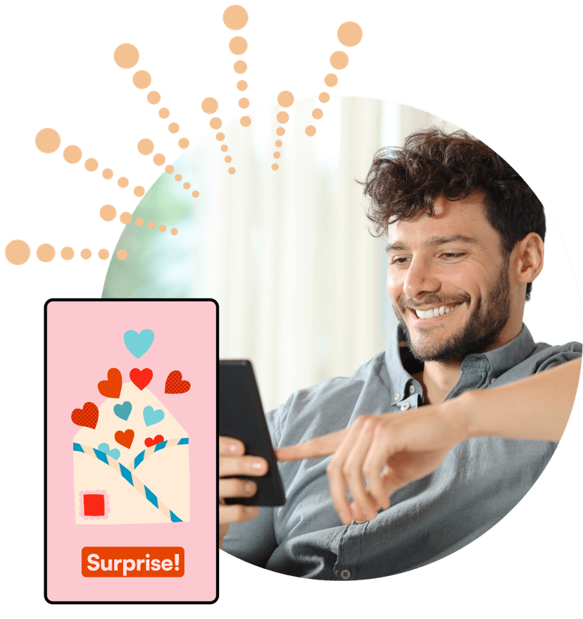 Hansel surprise gift being sent by a person